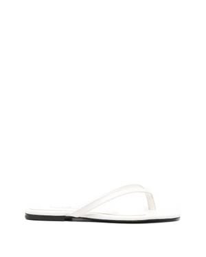 TOTEME Croco-Embossed Flip Flops - White