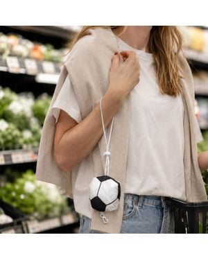 Fashnzfab Soccer Drawstring Reusable Tote Bag - Natural