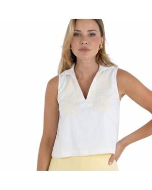 Emily Mccarthy Lucy Collared Tank Top - White