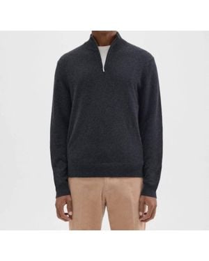 Theory Hilles Quarter Zip Cashmere Sweater - Blue