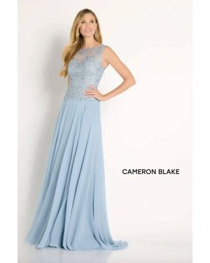 Mon Cheri Chiffon A-Line Dress - Blue