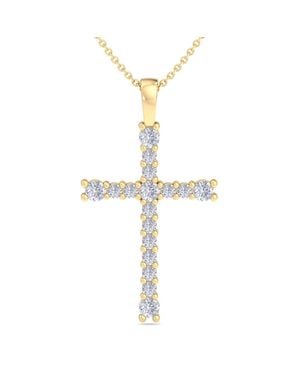 SuperJeweler Thydiamond 1/3 Carat Diamond Cross Necklace - Metallic
