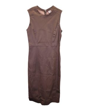Iris & Ink Carrie Stretch Midi Dress - Brown