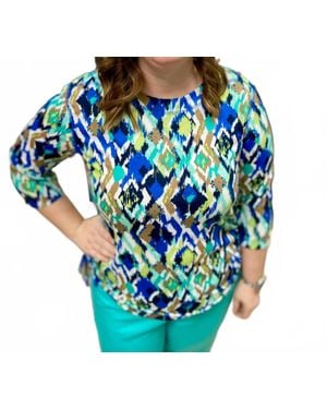 Southern Lady Sea Nymph Crew Neck Top - Blue