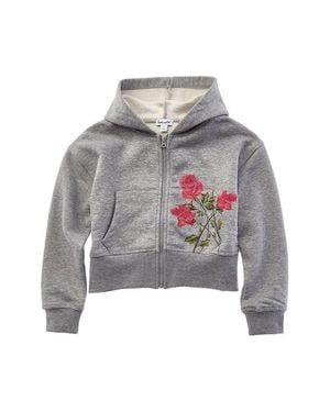 Splendid Camellia Rose Zip Hoodie - Gray