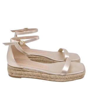 Stuart Weitzman Nudistcurve Espadrille Flat Sandals - Metallic