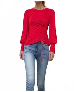 VAVA Eyewear Jenny Solid Fitted Top - Red