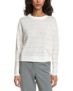 Forte Textured Crop Linen Sweater - Gray