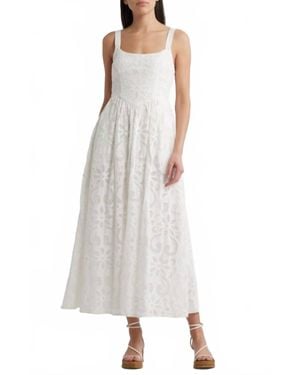 Saylor Maryl Eyelet Midi Dress - White