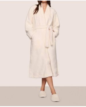 Eberjey Renew Plush Long Robe - Natural