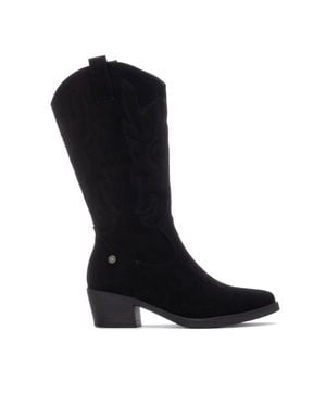 Xti Italian Western Suede Booties Refresh Collection By - Black