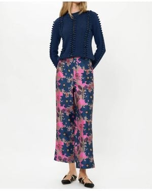 Oliphant Valentina Cropped Flared Leg Pant - Blue