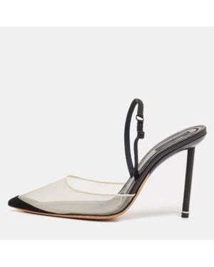 Alexander Wang Mesh And Suede Alix Slingback Pumps - Black