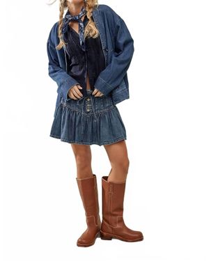 Free People Blaze Pull-On Boots - Blue