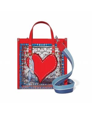 Brighton Striped Love Vinyl Tote Bag - Red