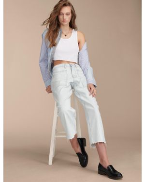 Lucky Brand Patch Pocket High Rise Wide Leg - Natural