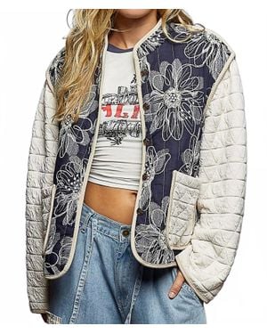 Pol Floral Quilted Jacket - Gray