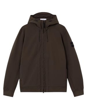 Stone Island Biker Jacket Hooded Elastic Cuffs Jacket - Gray