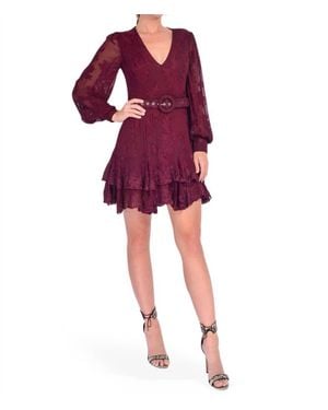 Hemant & Nandita Tiya Long Sleeve Mini Dress - Red