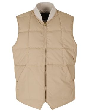 Fortela Camel Padded Quilted Water-Resistant Polyamide Gilet - Natural