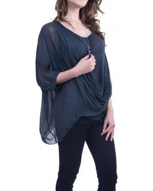 Gigi Moda Atila Scoop Neck Blouse - Blue