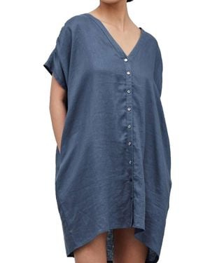 GRADE & GATHER Boxy Mini Dress - Blue