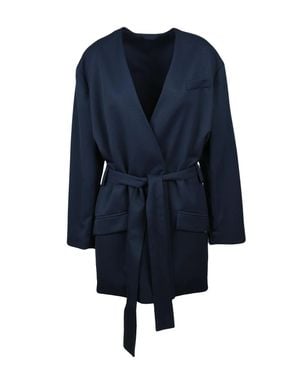 The Attico Double-Breasted Overcoat - Blue