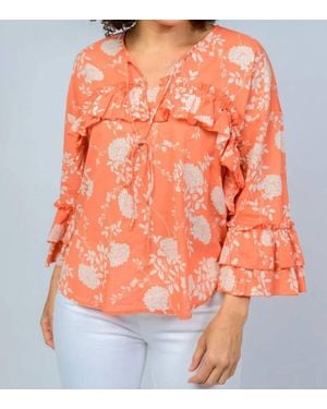 Ivy Jane Ruffles Have Ridges Top - Orange