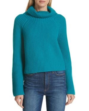 LEWIT Cashmere Turtleneck Sweater - Blue
