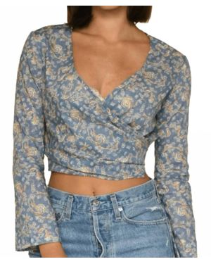 Montce Wrap Crop Top - Gray