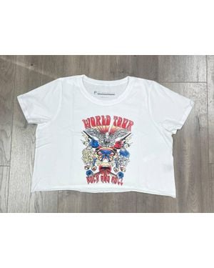 Prince Peter World Tour Rock Distressed Cropped Tee - Black