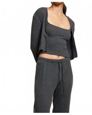 PERFECTWHITETEE Kelsey Long Sleeve Cardigan - Black