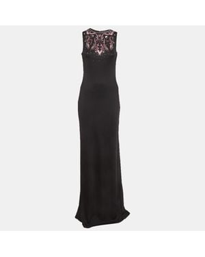 Just Cavalli Embellished Jersey Sleeveless Maxi Dress - Black