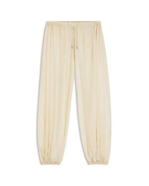BOSS Wide-Leg-Fit Pants Blended With Modal - Natural