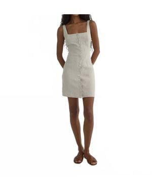 Bella Dahl Square Neck Button Front Mini Dress - Natural