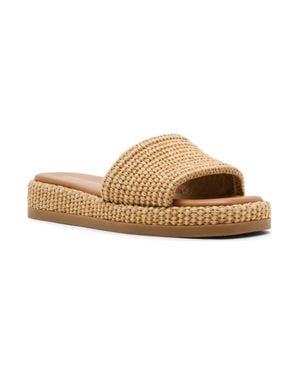 Steve Madden Boardwalk Slide Wonatural Raffia Slip-On Sandal Rhs5789 - Brown