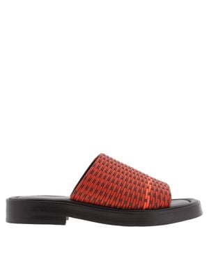 Ferragamo Ferragamo Daian Intreccio Woven Slide Sandals, Size 9 - Red