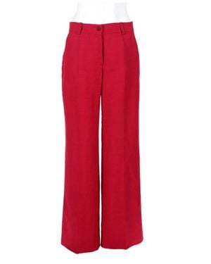 P.A.R.O.S.H. High Waist Wide-Leg Pants - Red
