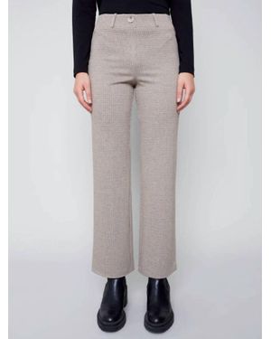 Charlie b Plaid Flare Leg Knit Pant - Gray