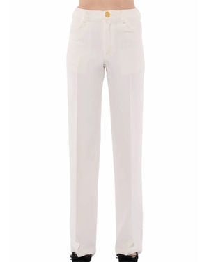 Giambattista Valli Crepe Button Front Trouser - White