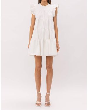 SOFIA The Label Karis Tiered Denim Mini Dress - White