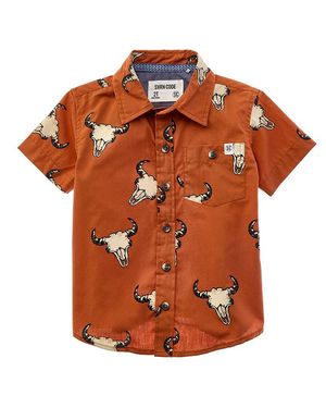 Sovereign Code Frenzy Button Front T-Shirt - Orange