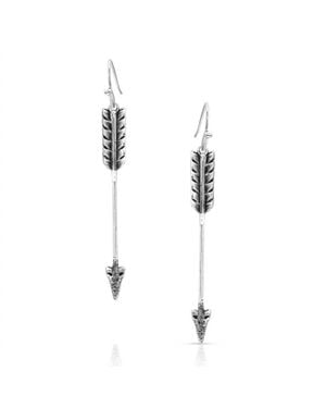 Montana Silversmiths Timber Ridge Arrow Sterling Earrings - Metallic