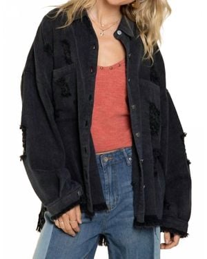 Pol Long Sleeve Jacket Top - Black