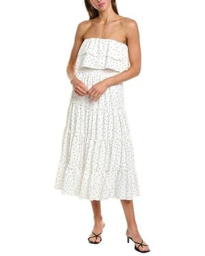1.STATE Strapless Smocked Waist Tiered Maxi Dress - White