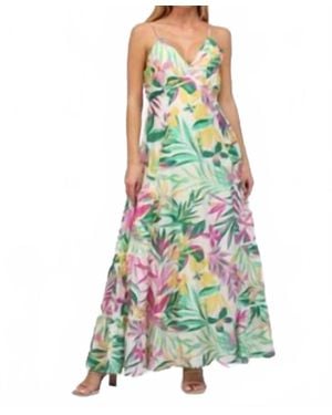 Fate Floral Tie Back Dress - Green