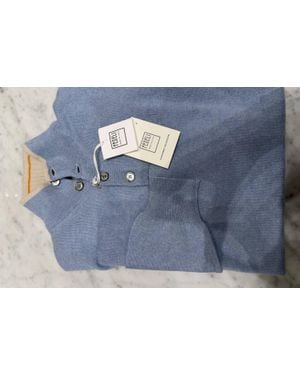 Fedeli Quarter Button Up Sweater - Blue
