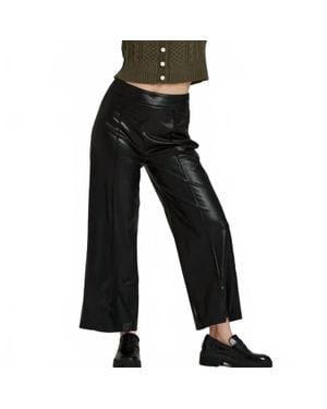 Another Love Sparkle Wide Leg Leather Pants - Black