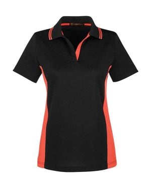 Harriton Flash Snag Protection Plus Il Colorblock Polo - Black