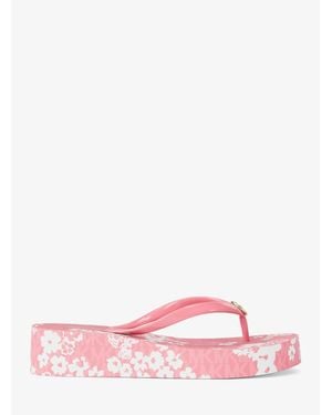 Michael Kors Outlet Bedford Printed Signature Logo Flip Flop - Pink